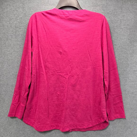 Soft Surroundings Delia Fuschia Button Front Top Size Small - Picture 2 of 6